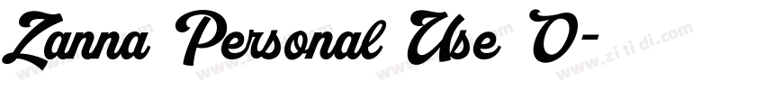Zanna Personal Use O字体转换